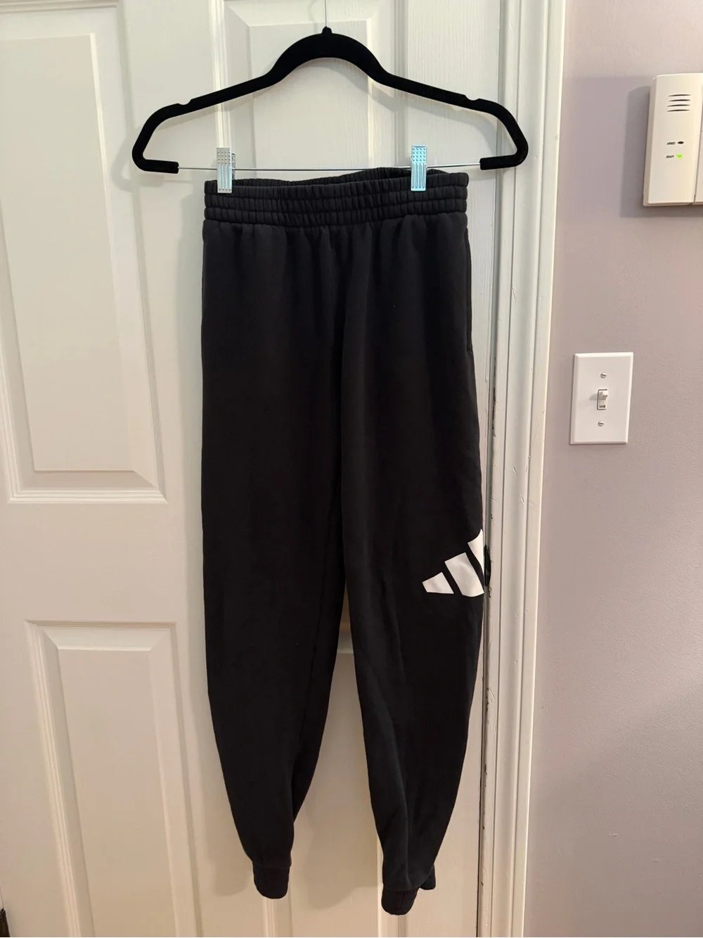 adidas Black Jogger Sweatpants with White Logo Detail